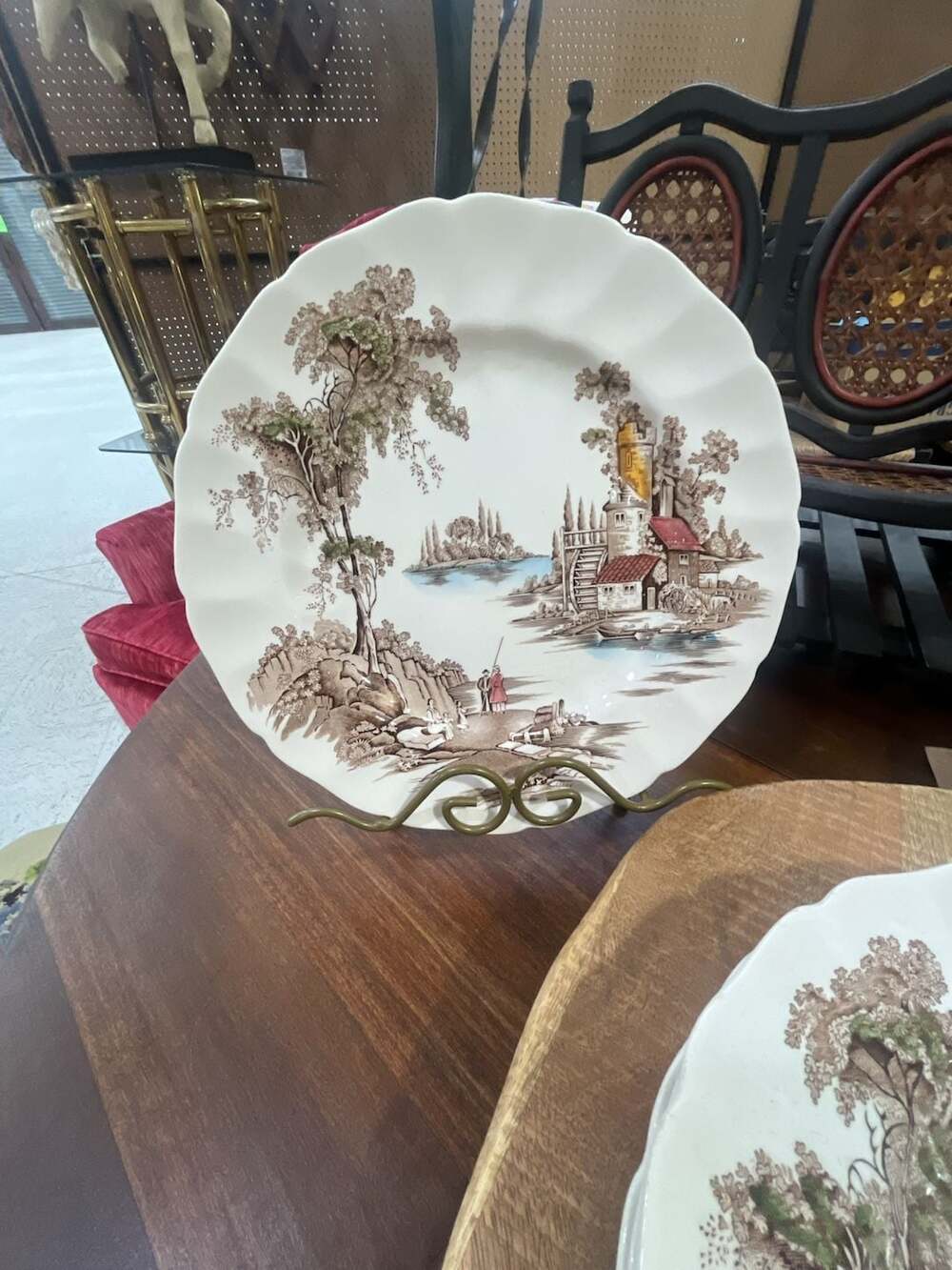 Johnson Brothers The Old Mill Brown Multicolor 4 Dinner Plate